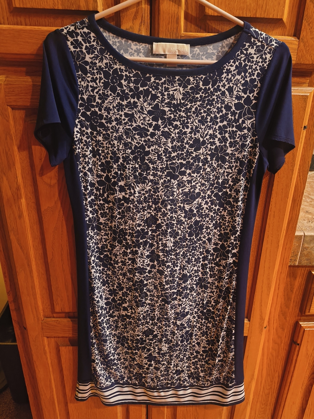 White & Navy Floral Shift Dress by MICHAEL Michael Kors